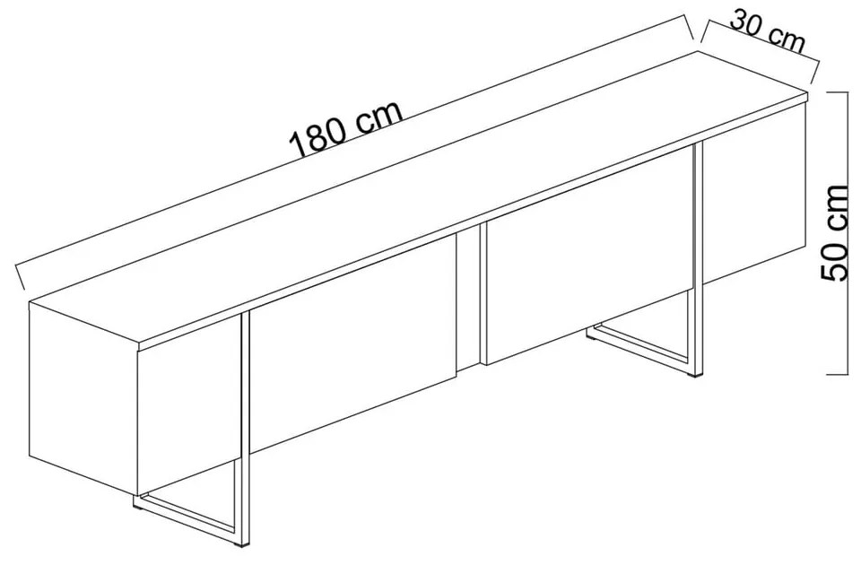 Szafka pod TV w dekorze orzecha 180x30 cm Luxe – Kalune Design