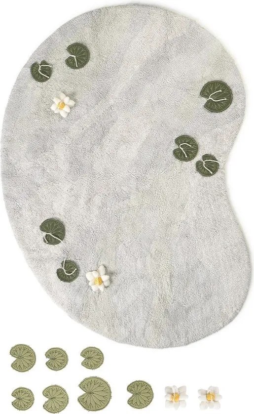 Jasnoszary bawełniany dziecięcy dywan do zabawy 130x170 cm Swan Lake – Lorena Canals