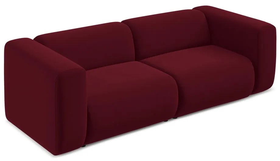 Bordowa aksamitna sofa 228 cm Ekahi – Makamii