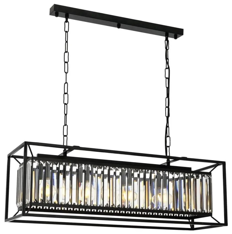 Žyrandol na łańcuchu PUNE 4xE27/40W/230V czarny