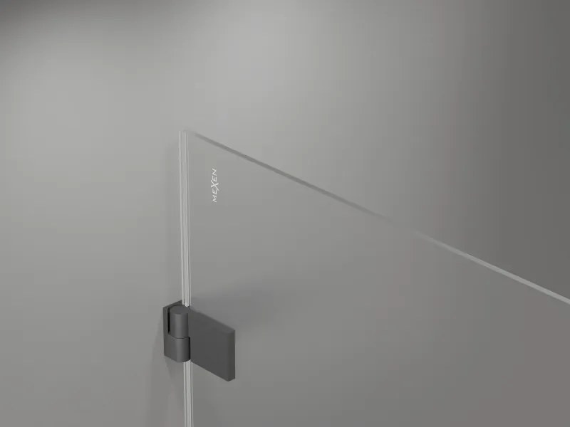 Mexen Lunar-B drzwi prysznicowe uchylne lewe 140 cm, transparent, gun metal - 832S-140-050-95-00-L