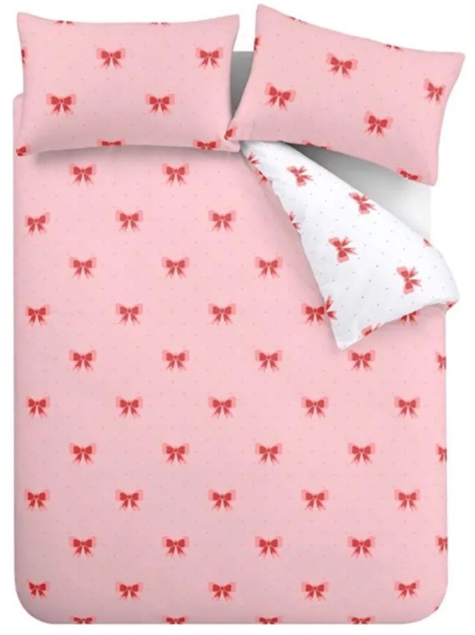 Różowa pościel dwuosobowa 230x220 cm Dotty Bows – Sassy B