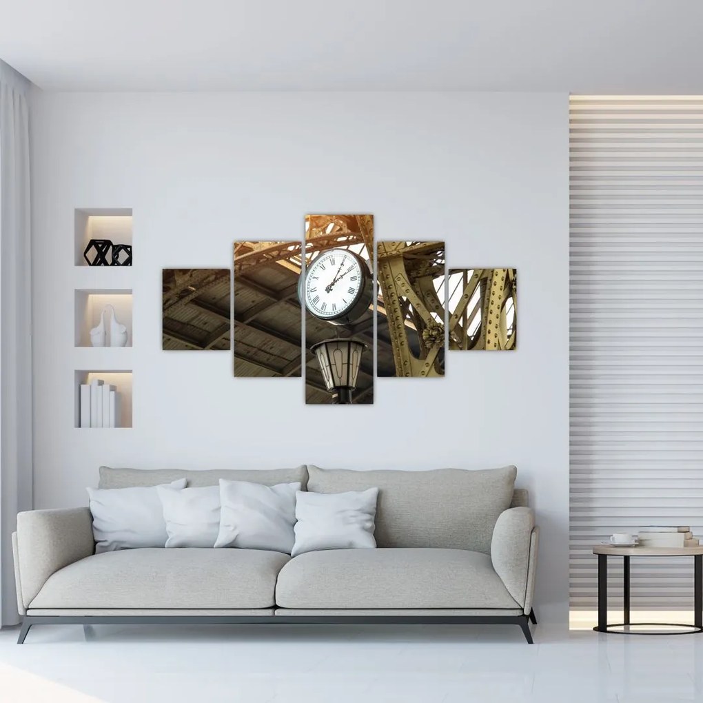 Obraz - Zegar na dworcu (125x70 cm)