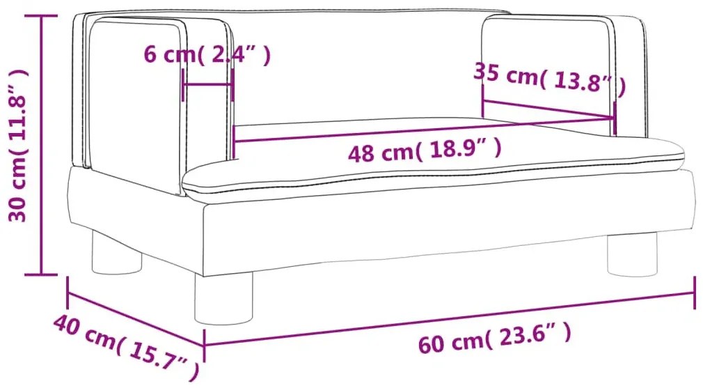 Aksamitna jasnoszara kanapa dziecięca H7-H89