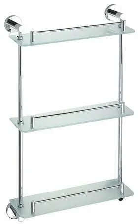 SAPHO XR608 X-Round E potrójna szklana półka zsyfonem 38 x 67,5 x 13 cm