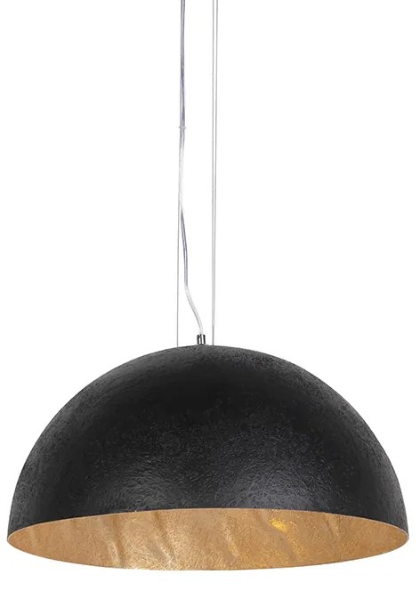 Industrialna lampa wisząca czarna ze złotem 50 cm - Magna Nowoczesny Oswietlenie wewnetrzne