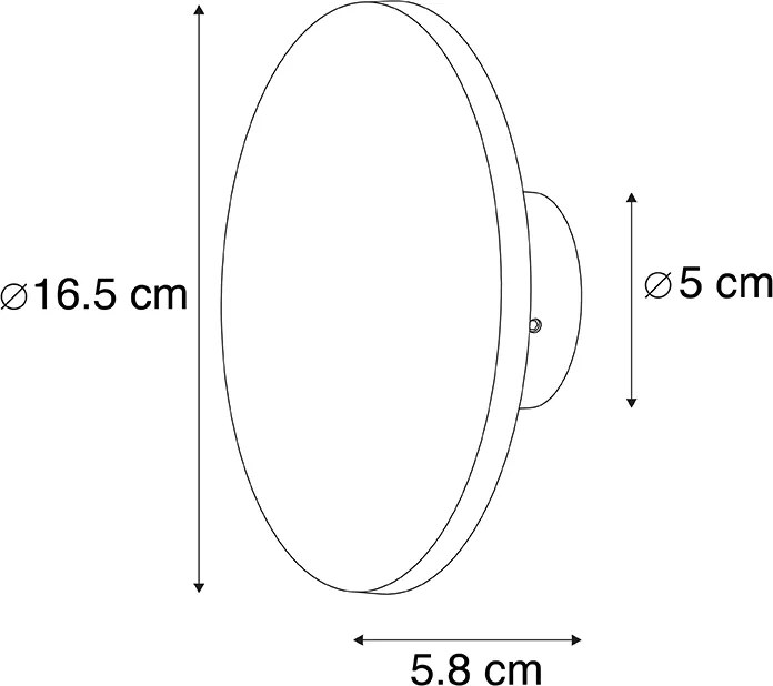 Designerska lampa ścienna szara 16,5 cm z LED - Skyf