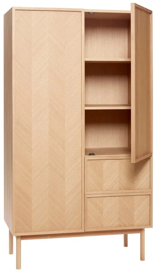 Szafa z drewna dębowego 100x180 cm Herringbone – Hübsch