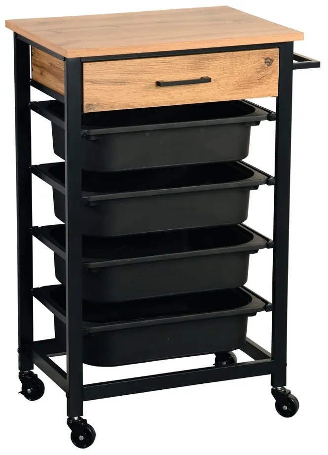 Kesper 25532 Wózek kuchenny z blatem roboczym, 85 x 47 x 37 cm