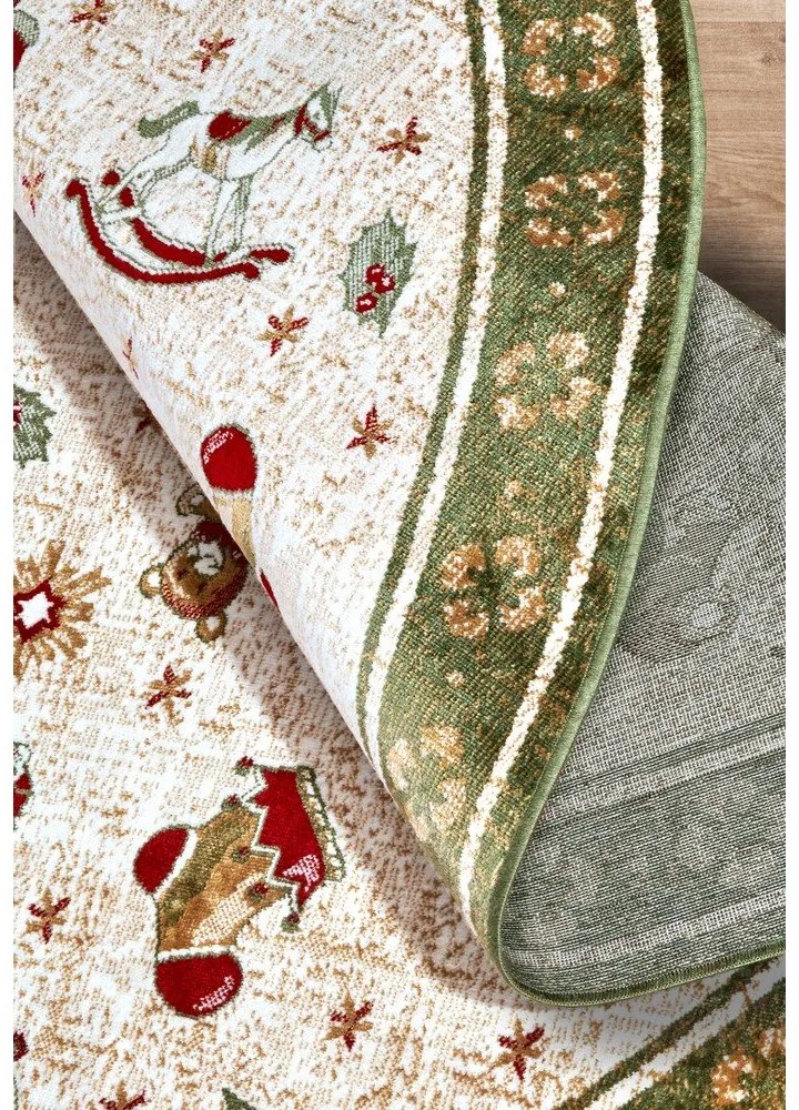 Zielony okrągły dywan z mieszanki bawełny ze świątecznym motywem ø 200 cm Toy's Delight Green Christmas – Villeroy&amp;Boch