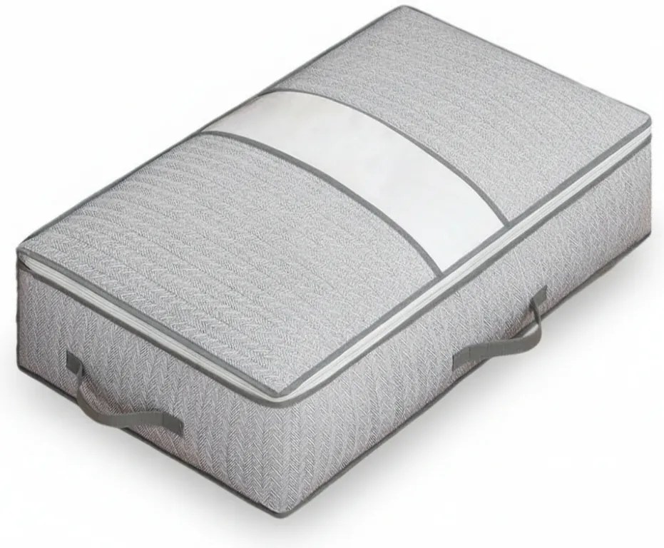 PrzytulneMieszkanie.pl PrzytulneMieszkanie.pl Tekstylne pudełko na pościel pod łóżko EASY 90 L 80x47x25 cm, szare