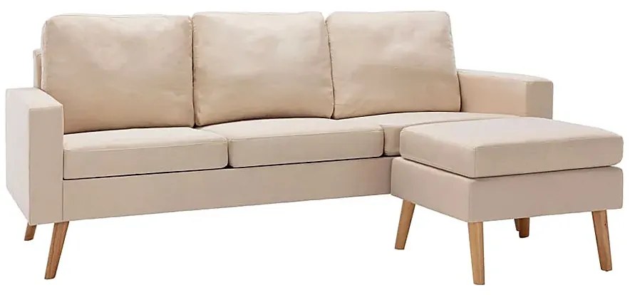 3-osobowa kremowa sofa z podnóżkiem - Muria 4Q