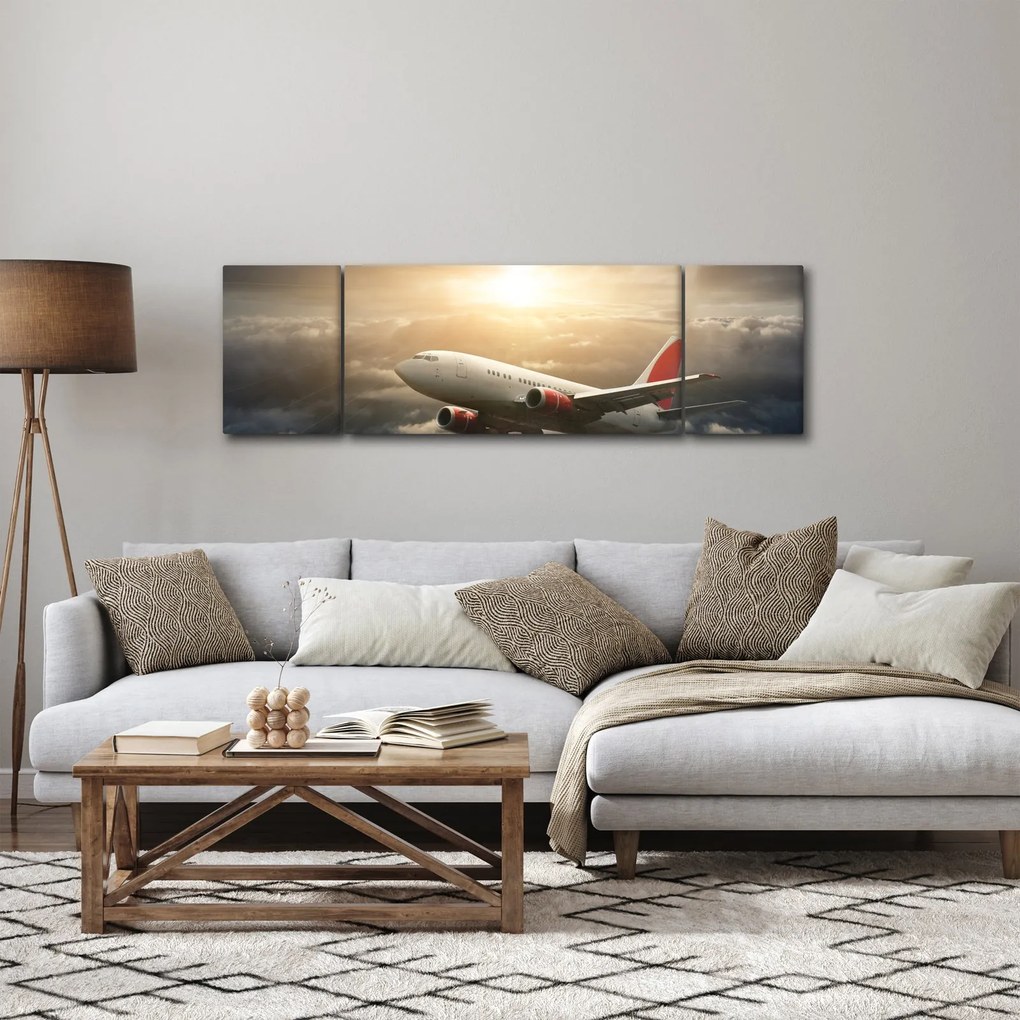 Obraz - Samolot w chmurach (170x50 cm)