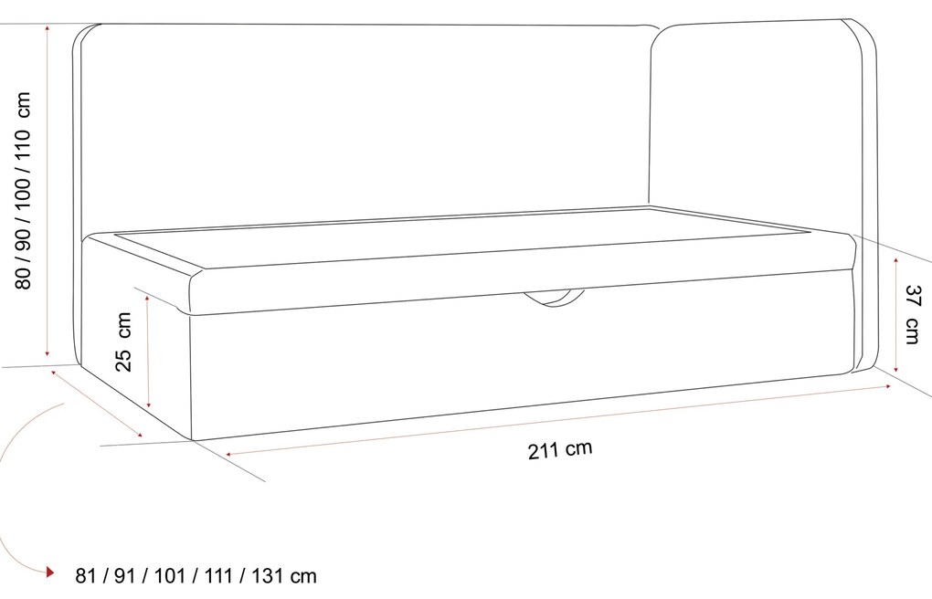 Łóżko dziecięco-młodzieżowe EVEREST - 90x200