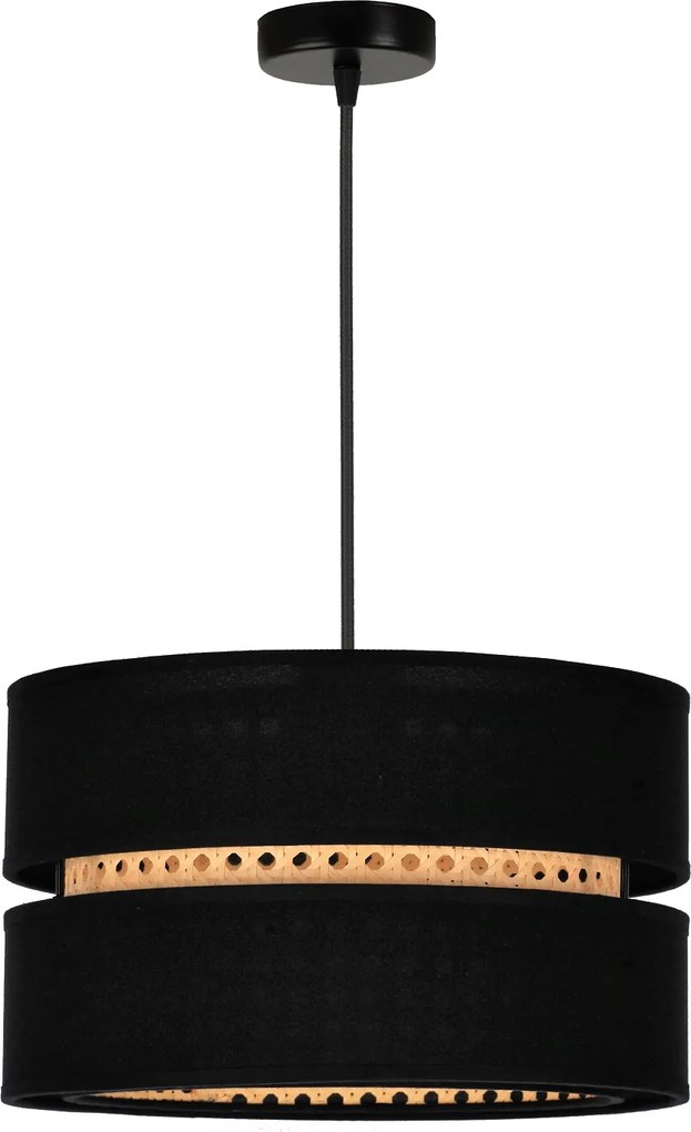 Lampa wisząca z rattanowym abażurem DUO