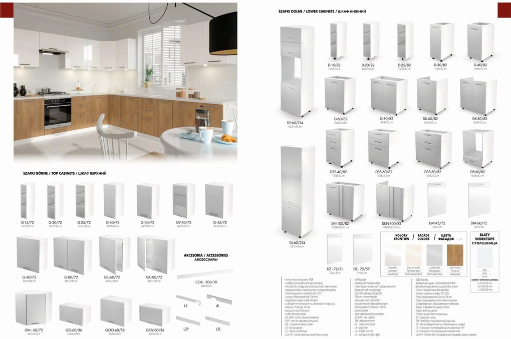 Maskownica boku szafki mebli modułowych BELLA DZ-72/31 dąb miodowy mat
