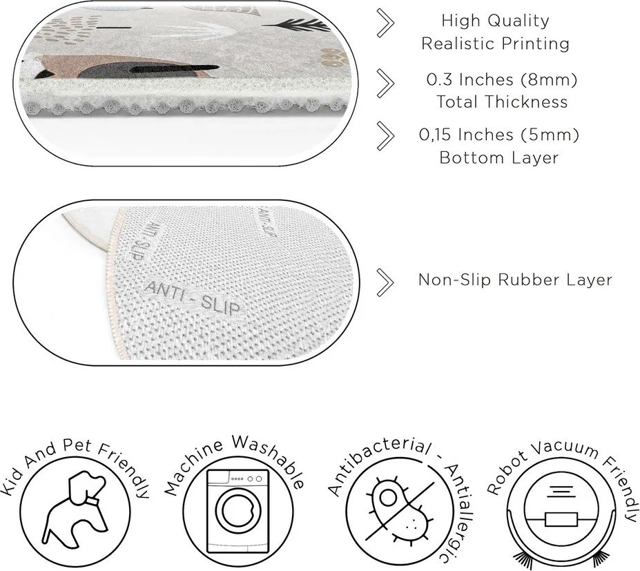 Dywan dziecięcy odpowiedni do prania ø120 cm Forest Friends – Mila Home