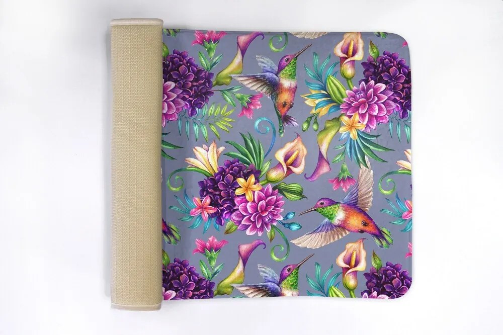 Dywanik łazienkowy Dywanik łazienkowy Kwiaty Ptaki