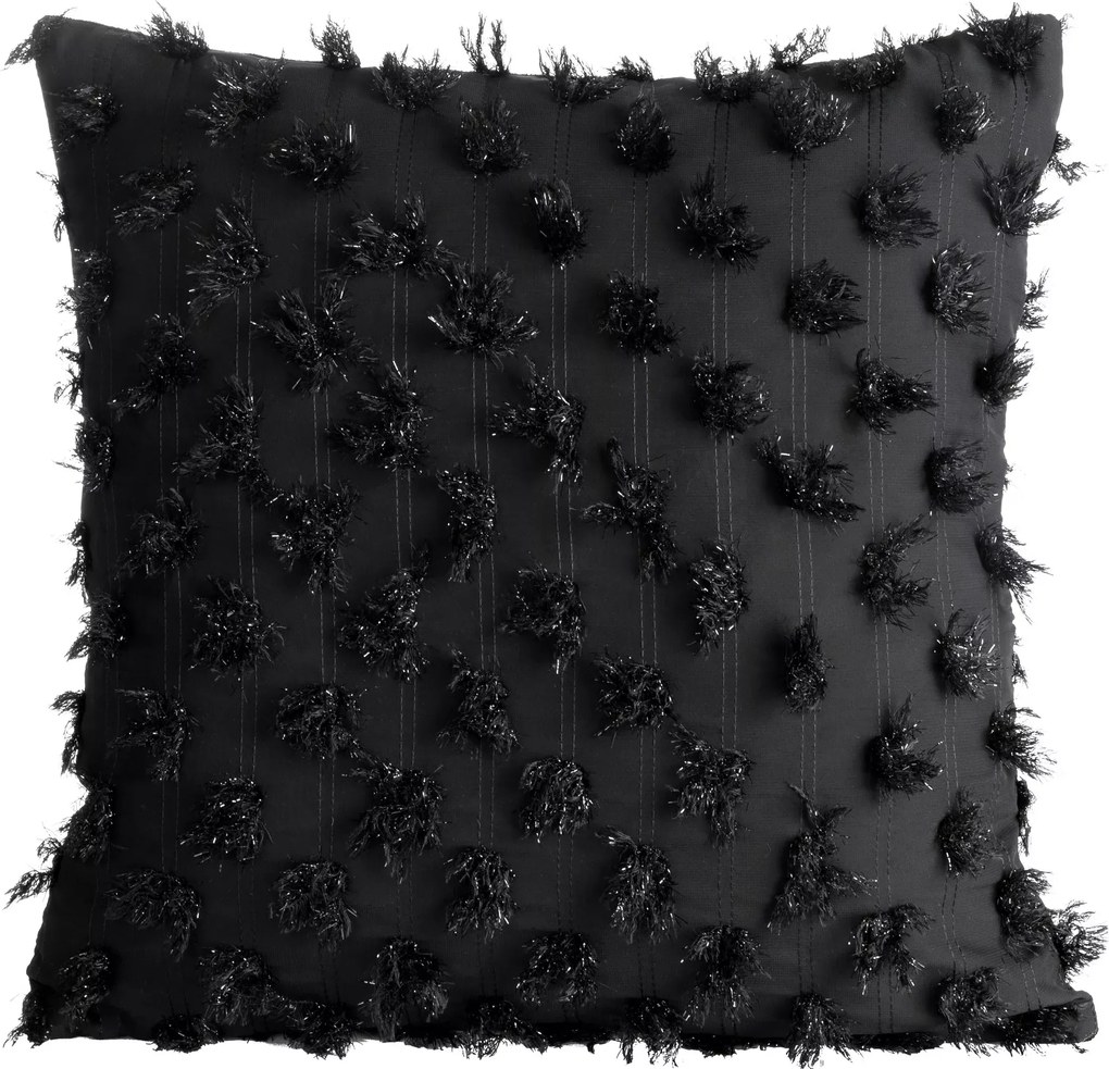 Szyfonowa poszewka ozdobna z pomponami i błyszczącą nitką Aurelia