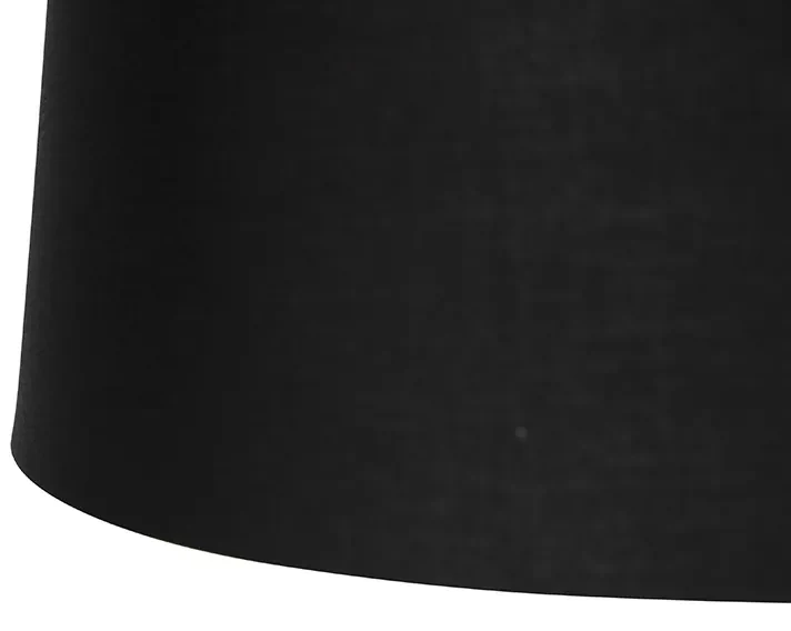 Lampa wisząca regulowana czarna klosz bawełniany czarno-złoty 35cm - Blitz II Nowoczesny Oswietlenie wewnetrzne