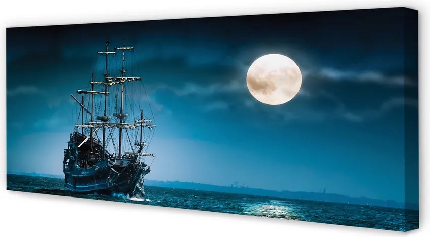 Obraz na płótnie Statek w Blasku Księżyca