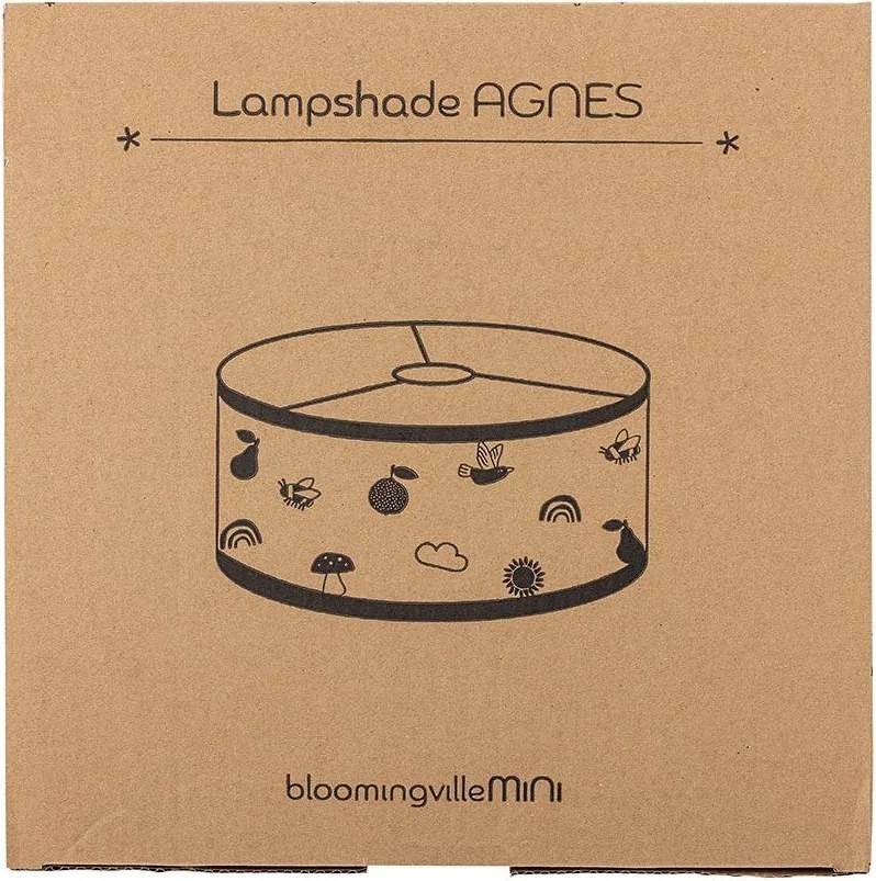 Biało-brązowy klosz do lampy dziecięcej z tekstylnym kloszem ø 34 cm Agnes – Bloomingville Mini