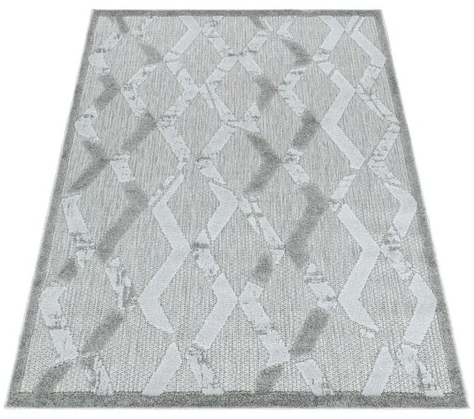 Dywan sznurkowy Bahama 3D szaro-kremowy 80 cm x 250 cm
