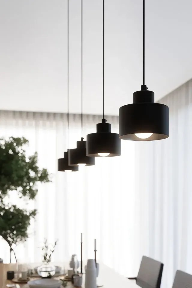 Czarna lampa wisząca nad stół w stylu loft - A170 S4-K59