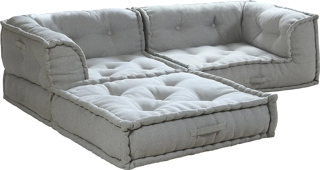 Kanapa narożna modułowa  z szarej tkaniny DIROLA