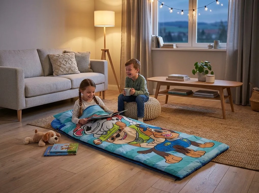 Dziecięcy śpiwór PAW PATROL 170x70 cm, niebieski