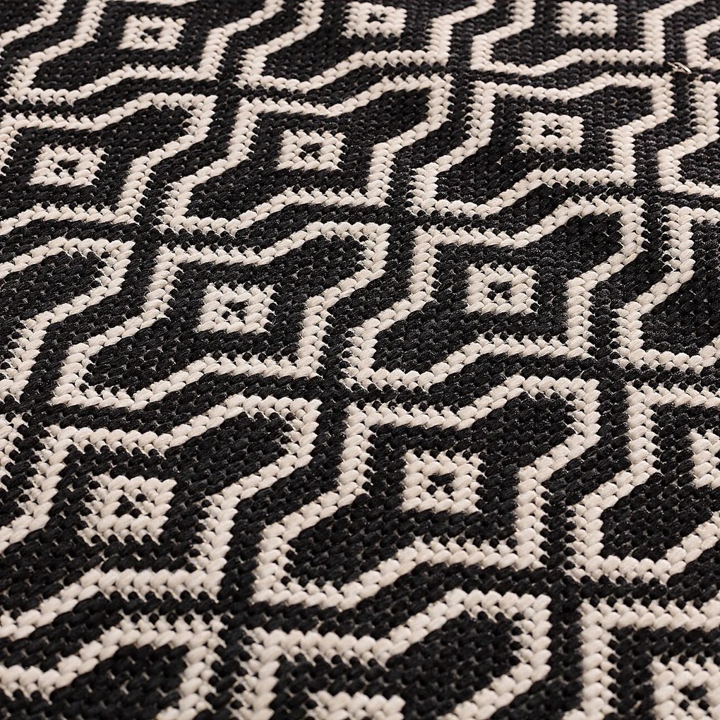 Dywan Lineo black/beige 120cm