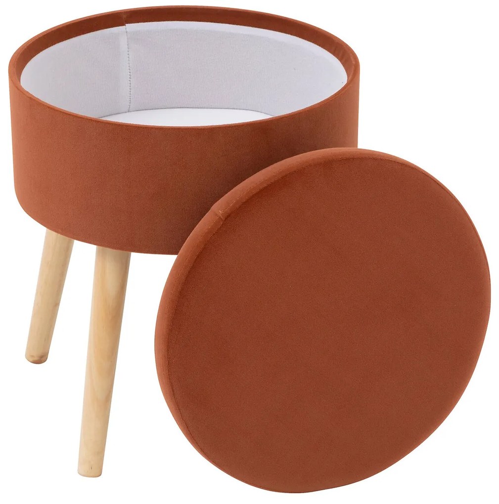 Taboret welurowy ze schowkiem TESS