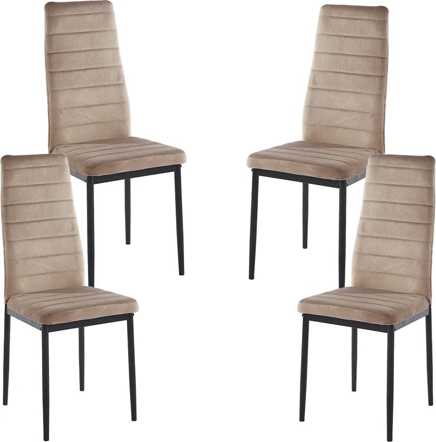 Zestaw 4 Krzese Lauter Aksamitne