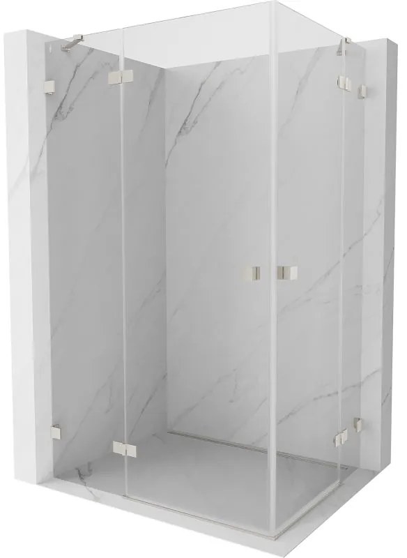 Mexen Lunar Duo kabina prysznicowa uchylna lewa 120 x 95 cm, transparent, nikiel szczotkowany - 834-120L-095P-97-00