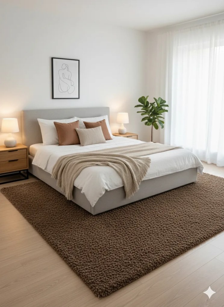 Dywan shaggy Best jednokolorowy cappuccino 100 cm x 200 cm