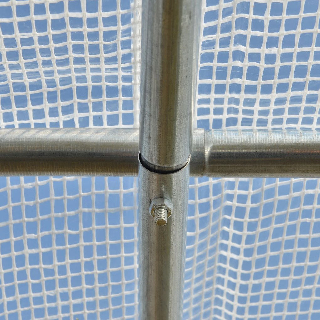 Outsunny Szklarnia Foliowa z 6 Zwijanymi Oknami i Drzwiami na Zamek Błyskawiczny Rama z Ocynkowanej Stali 295x2x2m Biały | Aosom PL