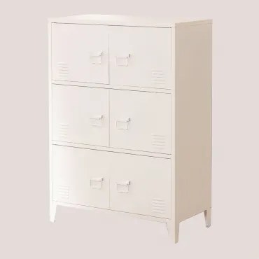 Szafka Na 6 Drzwi 80x40 Cm Ze Stali Pohpli Gardenia Biel - Sklum