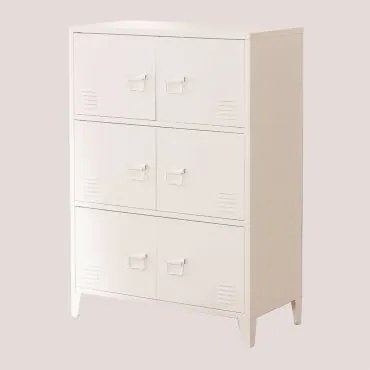 Szafka Z 6 Drzwiami Z Stali Pohpli Gardenia Biel - Sklum