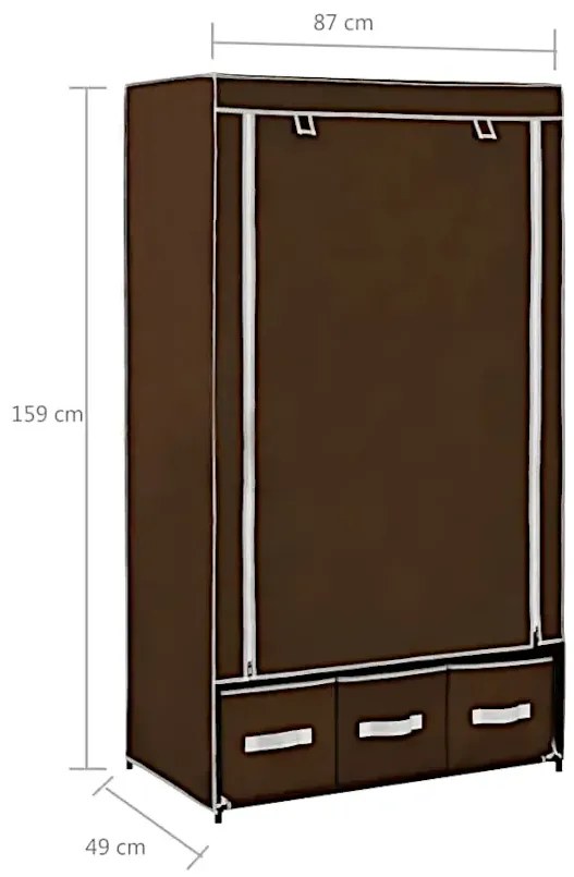 Brązowa składana materiałowa szafa K6-Z32