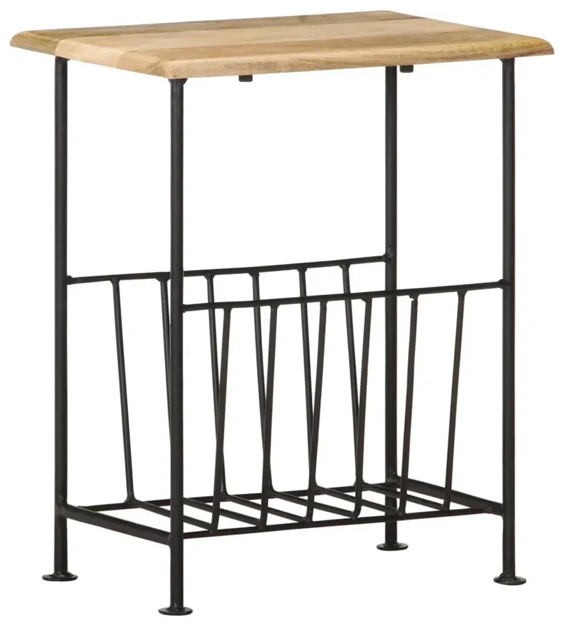 Loftowy stojak na gazety z drewna mango E6-K81