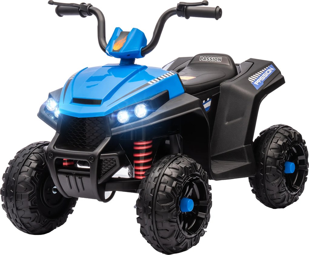 AIYAPLAY Elektryczny Quad dla Dzieci, Światło i Muzyka, Zawieszenie, 5 km/h, 50 Min. Czas Jazdy, dla Dzieci 3-5 Lat, Niebieski
