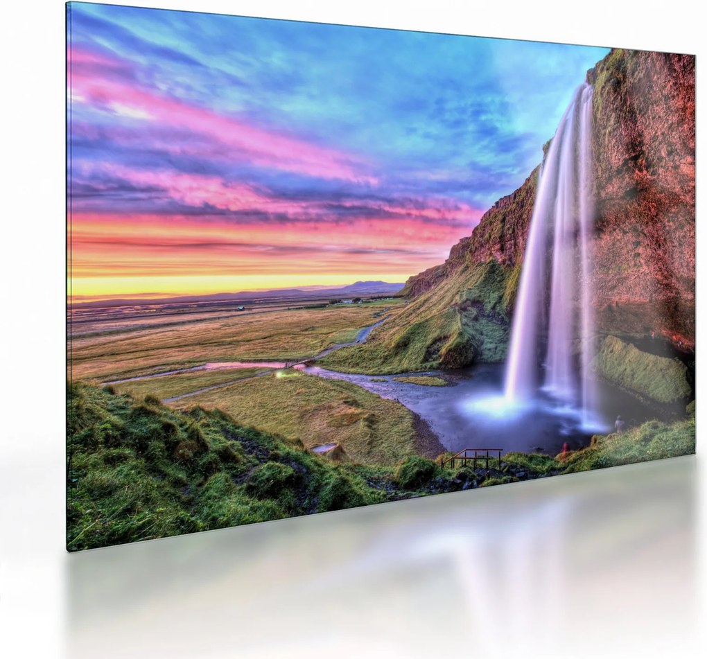 Obraz na szkle - Wodospad Seljalandsfoss (70x50 cm)