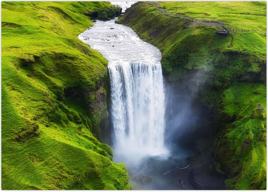 Obraz - Wodospad Skogafoss (70x50 cm)