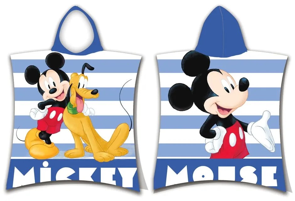 Niebieskie ponczo dziecięce frotte Mickey – Jerry Fabrics