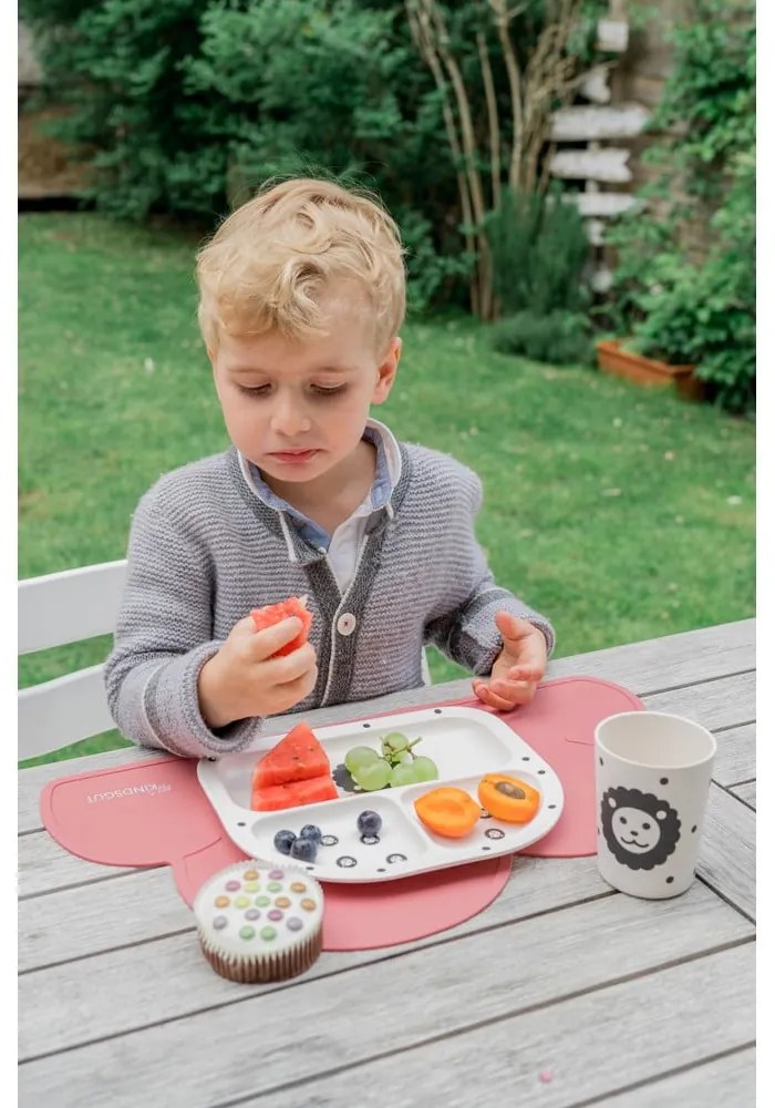 Ciemnoróżowa silikonowa mata stołowa Kindsgut Cloud, 49x27 cm