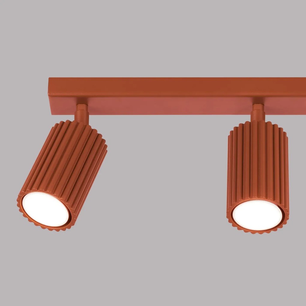 Listwa oświetleniowa 3-punktowa KARBON 3L ochra czerwona ryflowana SOLLUX  LIGHTING