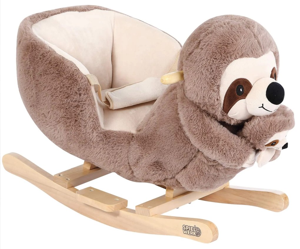 Leniwiec na biegunach z pasem bezpieczeństwa, brązowy Spielwerk