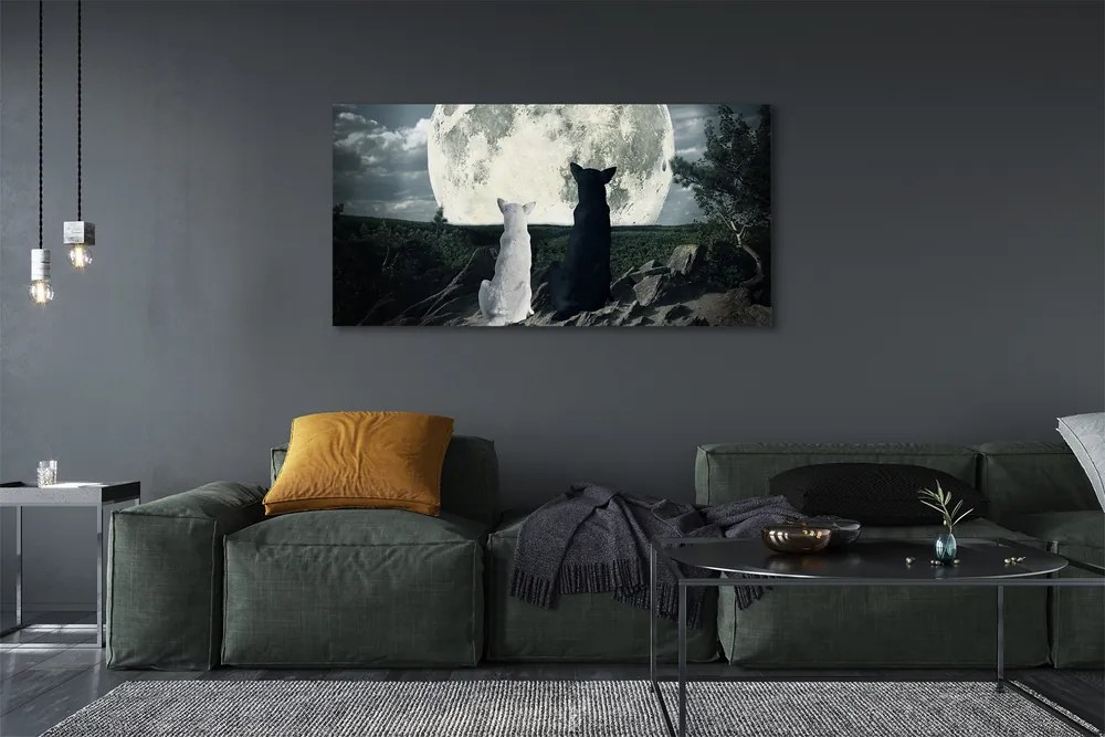 Obraz na płótnie Wataha Wilków przy Pełni Księżyca