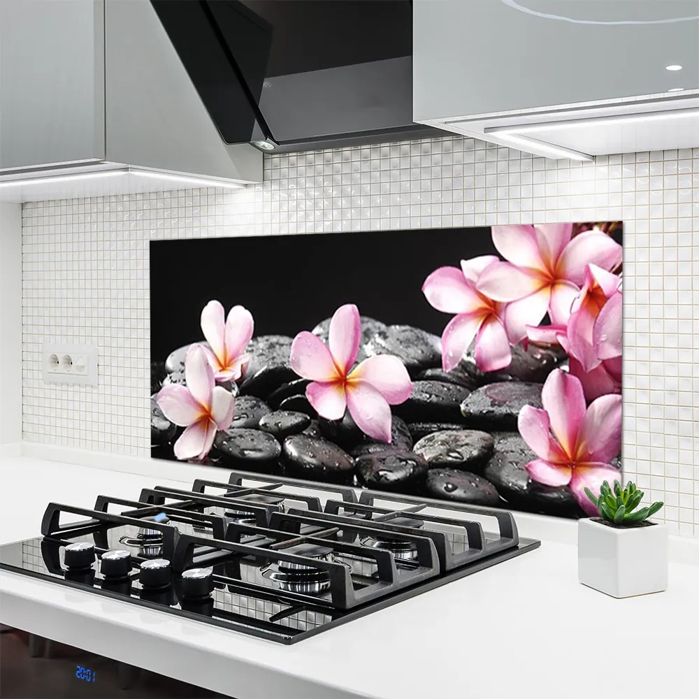 Szkło do Kuchni na Ścianę Egzotyczny Kwiat Plumerii