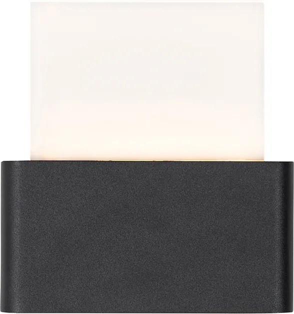 Oświetlenie ścienne zewnętrzne czarne z LED-em z numerami domu IP54 - Kandi